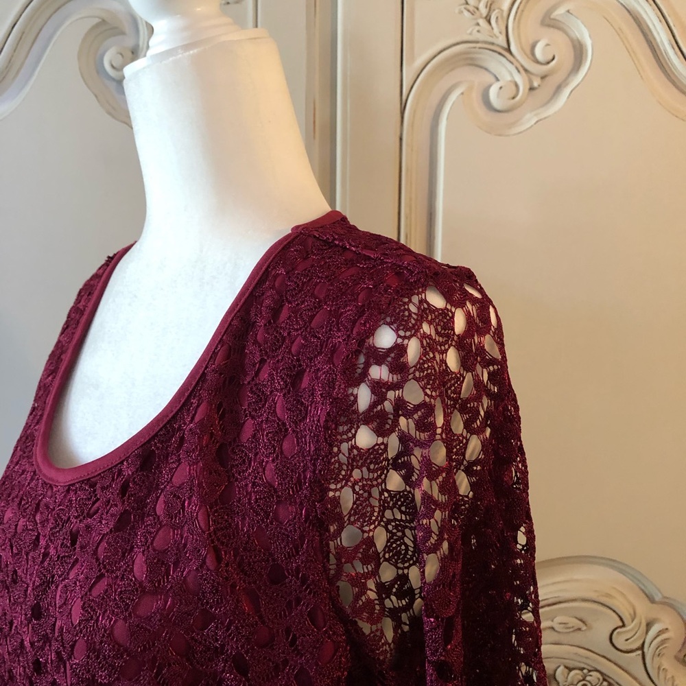 Burgundy lace blouse